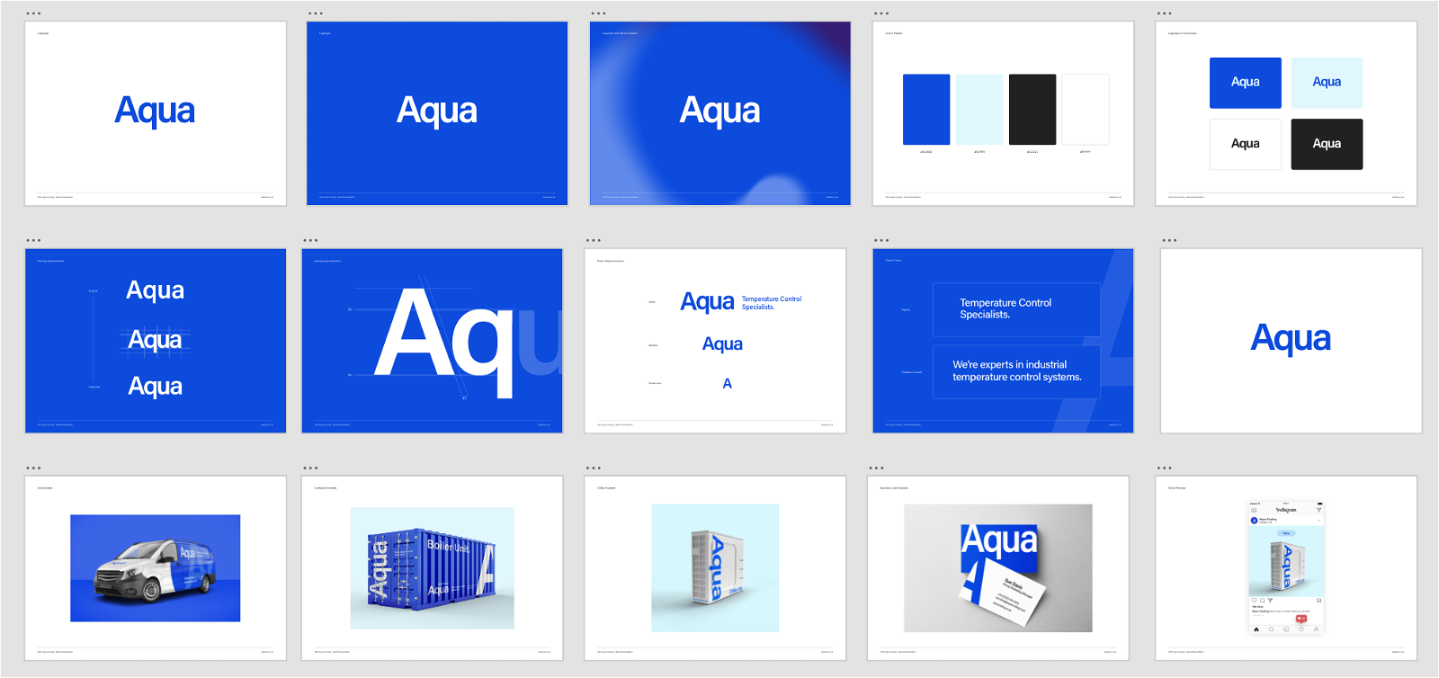 Branding concepts for Aqua Cooling created by Damteq.