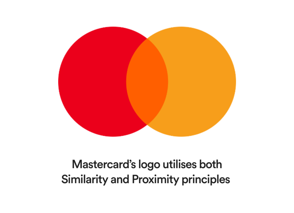 An example of the Similarity Gestalt Principle used in the Mastercard logo.