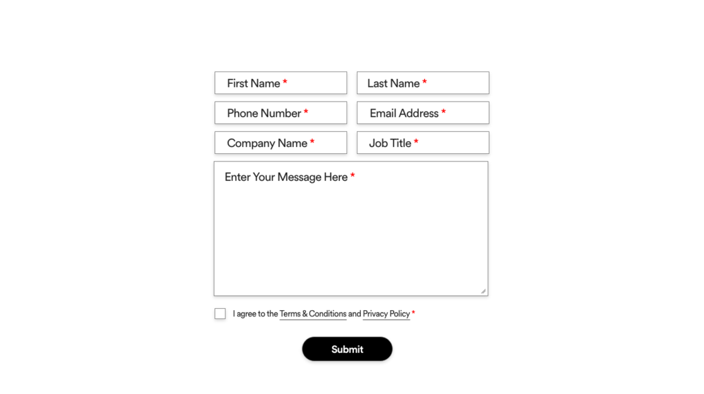 A short and simple contact form that is offers a good UX.